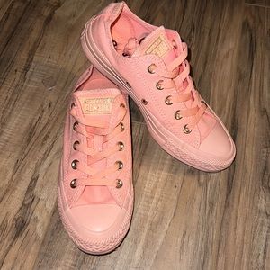 Pink Converse Gold accents LIKE NEW